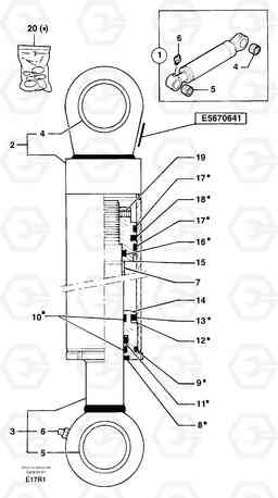 105133 Boom offset cylinder EC50VV TYPE 247, Volvo Construction Equipment