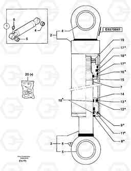 105759 Boom offset cylinder EW50VV TYPE 256, Volvo Construction Equipment