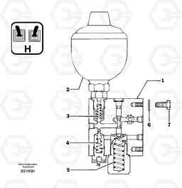 25856 Accumulator / electrovalve EC14 TYPE 246, 271, Volvo Construction Equipment