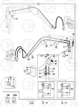 104572 Hydraulic circuit ( accessories - 75 l/min ) EC50 TYPE 247, Volvo Construction Equipment