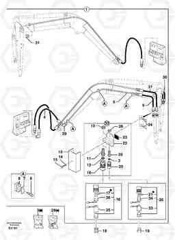 105289 Hydraulic circuit ( accessories - 75 l/min ) EW50 TYPE 256, Volvo Construction Equipment