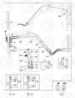 105617 Hydraulic circuit ( accessories - 90 l/min ) EC70 TYPE 233, Volvo Construction Equipment