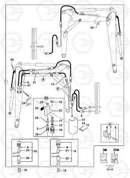105897 Hydraulic circuit ( accessories - 90 l/min ) EC70VV TYPE 233, Volvo Construction Equipment