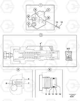 33186 Pressure relief valve ( slewing ) EW50 TYPE 256, Volvo Construction Equipment