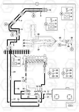 102757 Hyd. circuit (quickfit/double-acting) EC70 TYPE 233, Volvo Construction Equipment