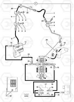 94448 Hydraulic circuit ( snap-action attachment ) EC50VV TYPE 247, Volvo Construction Equipment