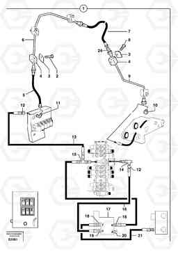 92238 Hydraulic circuit ( snap-action attachment ) EW50 TYPE 256, Volvo Construction Equipment