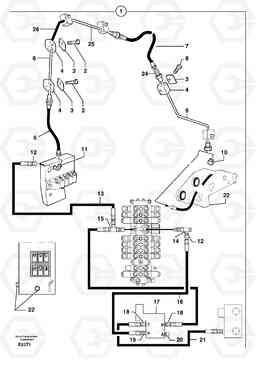 96709 Hydraulic circuit ( snap-action attachment ) EW50VV TYPE 256, Volvo Construction Equipment
