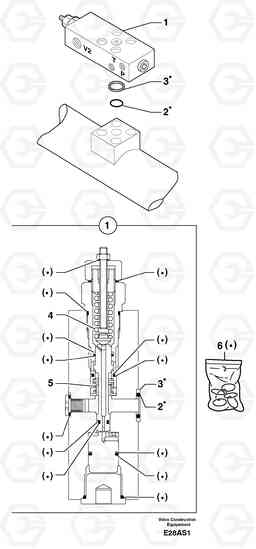 6904 Safety valve ( dipper arm cylinder ) EW50 TYPE 256, Volvo Construction Equipment