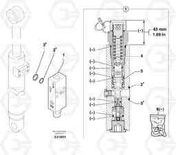 7343 Safety valve ( dipper arm cylinder ) EC50VV TYPE 247, Volvo Construction Equipment
