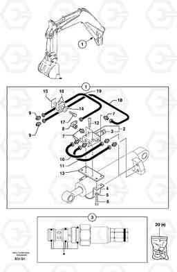 23450 Safety valve ( boom cylinder ) EC14 TYPE 246, 271, Volvo Construction Equipment