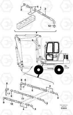 93254 Lubrication chart EW70VV TYPE 262, Volvo Construction Equipment