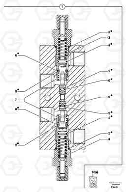 6921 Balancing valve ( offset cylinder ) EW50 TYPE 256, Volvo Construction Equipment