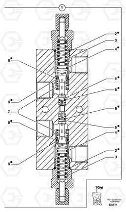 26193 Balancing valve ( offset cylinder ) EW50VV TYPE 256, Volvo Construction Equipment