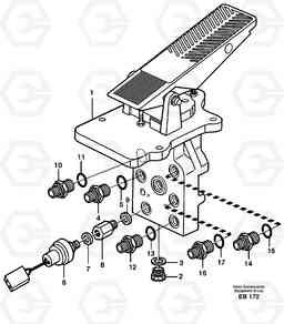 39883 Footbrake valve Mounting L50E BRAZIL, S/N 71001 -, Volvo Construction Equipment