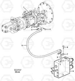 54725 Feed line, pump - central block L50D, Volvo Construction Equipment