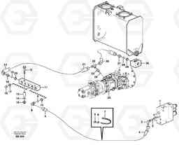 18341 Draining line, central block. Leak-off line, pump L50E BRAZIL, S/N 71001 -, Volvo Construction Equipment