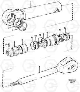 23945 Hydraulic cylinder L50E BRAZIL, S/N 71001 -, Volvo Construction Equipment