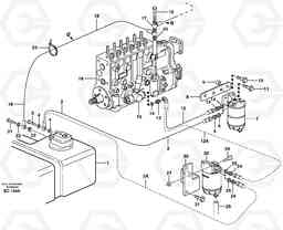 34264 Fuel pipes, fuel tank - injection pump L70D, Volvo Construction Equipment