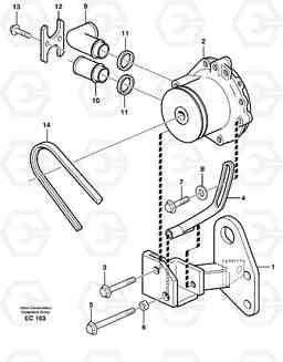 74378 Water pump with fitting parts L70D, Volvo Construction Equipment