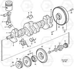 34342 Crankshaft and related parts L90D, Volvo Construction Equipment
