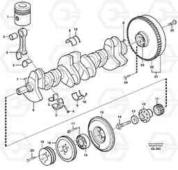 2831 Crankshaft and related parts L120D, Volvo Construction Equipment