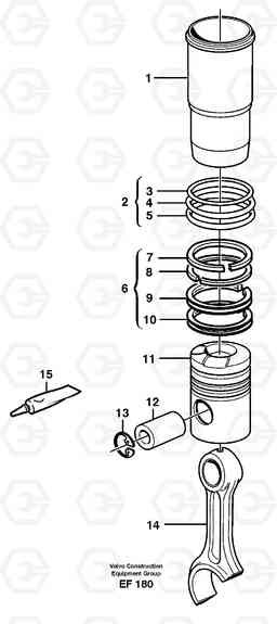 13008 Cylinder liner and piston L150D, Volvo Construction Equipment