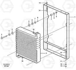 1665 Condenser for cooling agent R134a with fitting parts. L150D, Volvo Construction Equipment