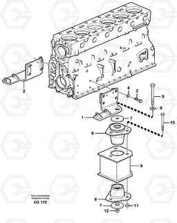 14285 Engine suspension. L180D, Volvo Construction Equipment