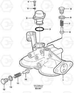 47259 Housing, oil filter L180D, Volvo Construction Equipment