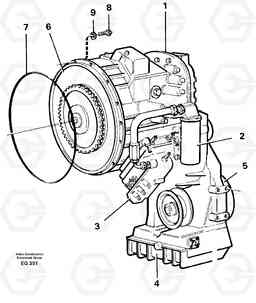 15566 Hydraulic transmission with fitting parts L180D, Volvo Construction Equipment