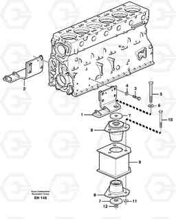 19186 Engine mounting L180D HIGH-LIFT, Volvo Construction Equipment