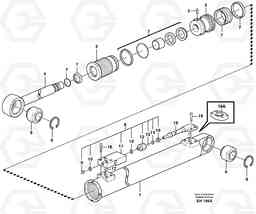 59251 Hydraulic cylinder with clutch body. L180D HIGH-LIFT, Volvo Construction Equipment