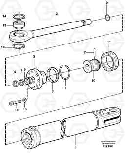 49412 Hydraulic cylinder L180D HIGH-LIFT, Volvo Construction Equipment