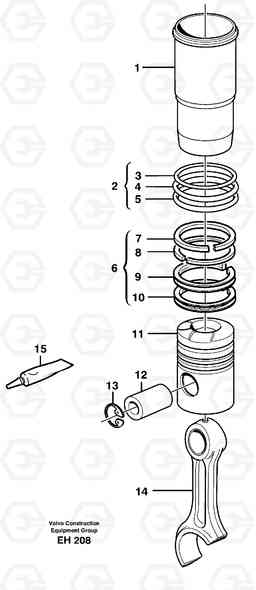 12154 Cylinder liner and piston L180D HIGH-LIFT, Volvo Construction Equipment
