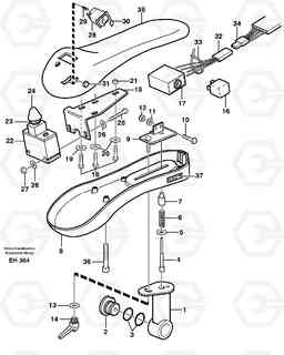 67038 Arm rest. L180D HIGH-LIFT, Volvo Construction Equipment