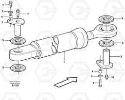 61995 Hydraulic cylinder with fitting parts L330D, Volvo Construction Equipment