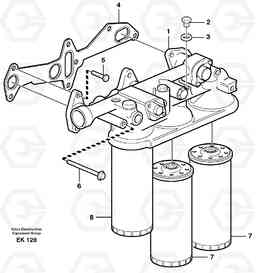 15373 Oil filter with fitting parts L180E S/N 5004 - 7398 S/N 62501 - 62543 USA, Volvo Construction Equipment