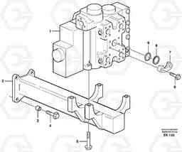 12470 Control valve with fitting parts. L220E SER NO 4003 - 5020, Volvo Construction Equipment