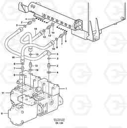 6545 Oil-bleed line, pump L220E SER NO 4003 - 5020, Volvo Construction Equipment