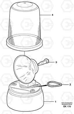 12452 Rotating beacon. L220E SER NO 4003 - 5020, Volvo Construction Equipment