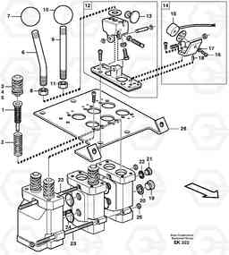 96518 Servo valve. L180E S/N 5004 - 7398 S/N 62501 - 62543 USA, Volvo Construction Equipment
