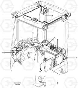 12457 Cable harnesses, cab L220E SER NO 4003 - 5020, Volvo Construction Equipment