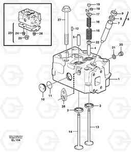 53055 Cylinder head L150E S/N 6005 - 7549 S/N 63001 - 63085, Volvo Construction Equipment