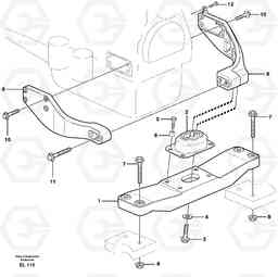 53083 Engine mounting L150E S/N 6005 - 7549 S/N 63001 - 63085, Volvo Construction Equipment