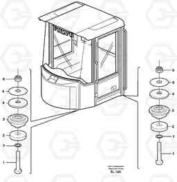 61872 Cab mounting block L150E S/N 6005 - 7549 S/N 63001 - 63085, Volvo Construction Equipment