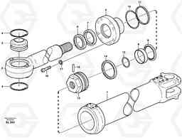 61610 Hydraulic cylinder L150E S/N 6005 - 7549 S/N 63001 - 63085, Volvo Construction Equipment