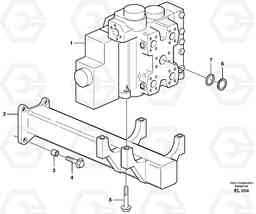 59700 Control valve with fitting parts. L150E S/N 6005 - 7549 S/N 63001 - 63085, Volvo Construction Equipment