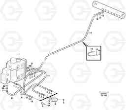 59696 Draining line - control valve L150E S/N 6005 - 7549 S/N 63001 - 63085, Volvo Construction Equipment