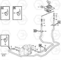 13656 Servo - hydraulic, control lines, lift L150E S/N 6005 - 7549 S/N 63001 - 63085, Volvo Construction Equipment